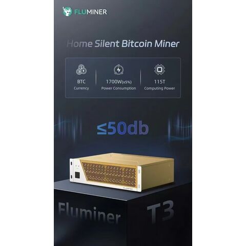 Fluminer T3 115Th/s /1700W /SHA-256/ minerador de btc/minerador asic - Hardware de mineração Bitcoin de alto desempenho