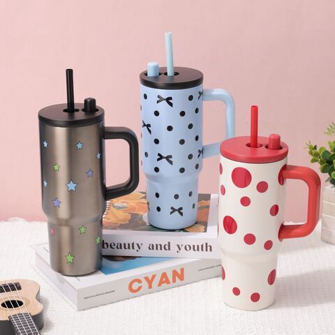 Gobelet thermos en acier inoxydable 316 tendance OEM, gobelet d'eau de grande capacité, gobelet à paille, gobelet de stockage froid portable, gobelet à glace pour voiture, maison, bureau