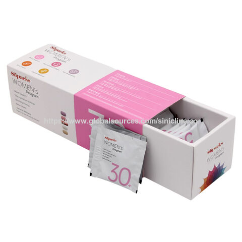 Custom Logo Paper Box for Vitamin Package Storage Bag Box with Printing Logo for sale at factory direct price