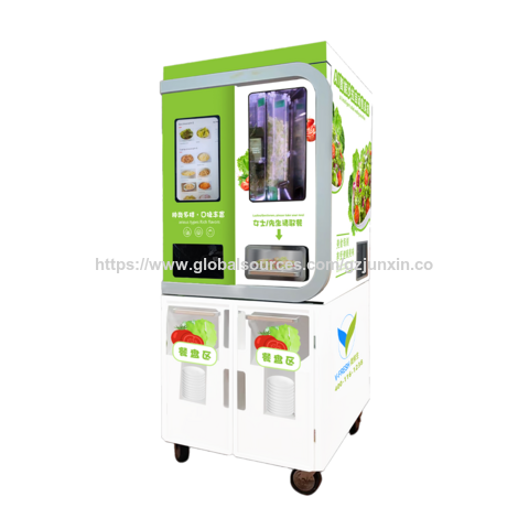 Touchscreen-Salat-Bento-Automat mit QR-Code-Zahlung & Stromausfallschutz für Geschäftsgebäude
