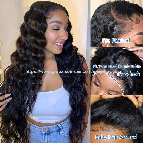 Lace front wigs lace human hair wig for women with long hair in the middle, small curls and long curls