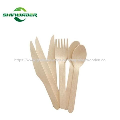 Échantillon Gratuit - Couverts en Bois Naturel Écologiques de Haute Qualité, Sécuritaires pour les Aliments, Vente Directe d'Usine