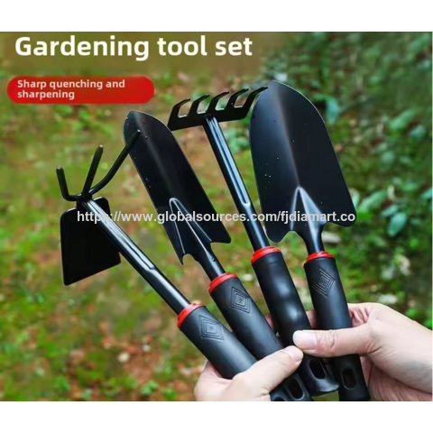 Juego de herramientas de pala de hierro de grado pequeño para jardinería, incluye rastrillo y azada para plantar flores, hortalizas, búsqueda en la playa, manual, OEM