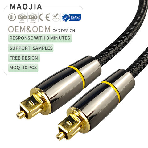 Cables Direct Online 3M Premium Toslink Optical Audio Cable High Fidelity Digital Fiber Optic Cord For Home Theater, Sound Bar, Gaming Consoles Durable Nylon Braided Design Gold-Plated Connectors - View #4