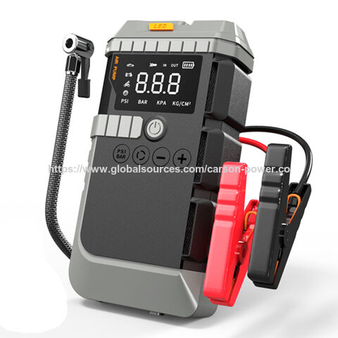 Batterie de Voiture, Chargeur de Batterie de Voiture Portable 12V 10000mAh, Démarreur de Secours avec Compresseur d'Air, Outils d'Urgence, Éclairage LED for sale at factory direct price