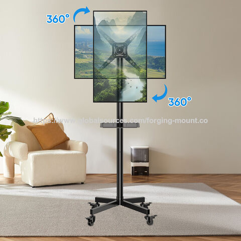 Suporte de TV com Rodízios para TVs de Tela Plana/Curva LCD LED OLED de 17-50 Polegadas, Carrinho de TV Móvel Inclinável e Ajustável em Altura for sale at factory direct price