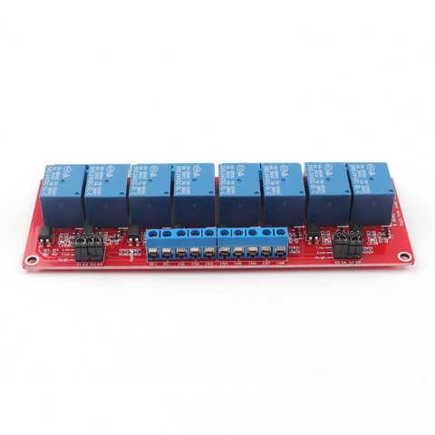 Módulo de Relé de 8 Canais 5V 12V 24V Novo em Estoque - Optoacoplador Vermelho Isolado, Disparador de Nível Alto e Baixo for sale at factory direct price