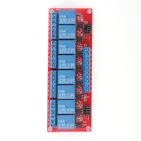 Módulo de relé de 1 2 4 8 vias 5V 12V 24V com isolamento de optoacoplador, suporte para placa de desenvolvimento de gatilho de nível alto e baixo for sale at factory direct price