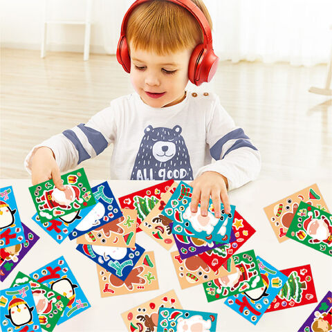 Fangda Benutzerdefiniertes Aufkleberbuch für Kinder, Tier-Cartoon, buntes Transfer-Foliart-Aufkleber-Set, magisches Kunst-Mal- und Malbuch