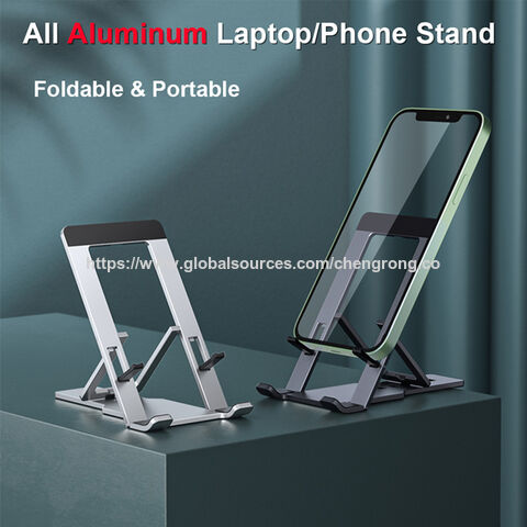 Chengrong Fabrikpreis Silbergraue Aluminiumlegierung Faltbarer, tragbarer Tablet-Handy-Halter Ständer mit Patent for sale at factory direct price