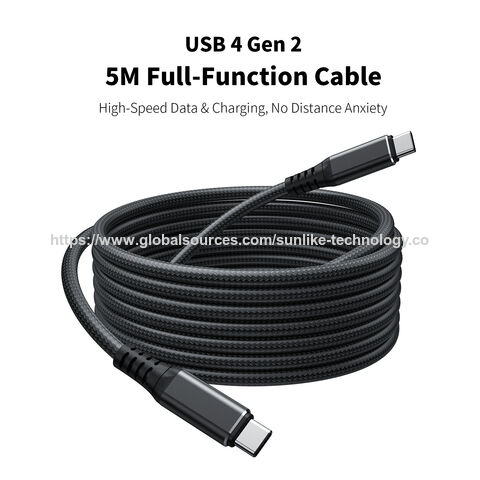 Wholesale, OEM, ODM, USB 4 Gen 2 5m Full-Function Cable, Superior Shielding,Lightweight & Flexible,High-Speed,4K 60Hz video output