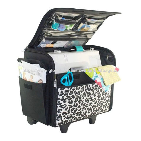 Tas Jinjing Mesin Jahit Roda dengan Motif Cheetah, Roda, dan Pegangan Teleskopik - Tas Leopard for sale at factory direct price