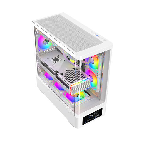 صندوق كمبيوتر ATX شائع مع جانب أيسر من الزجاج المقوى، صندوق ألعاب الكمبيوتر يدعم المراوح ويدعم تبريد المياه for sale at factory direct price
