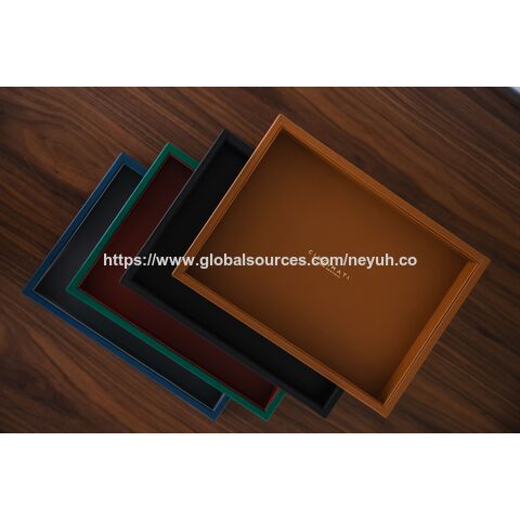 صينية مستندات جلدية A4 - منظم مكتب مصنوع يدويًا