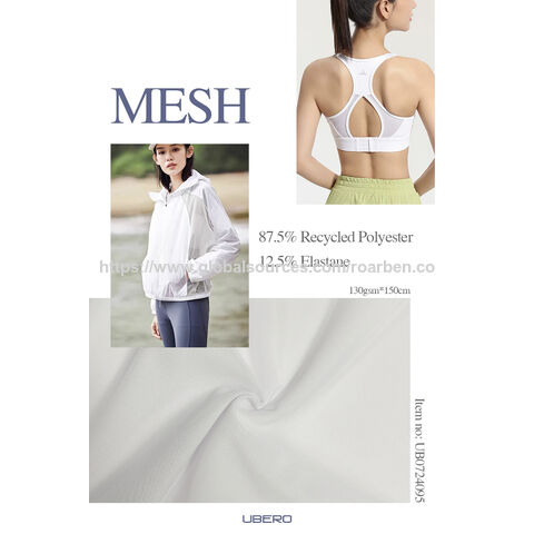 Inserção de malha leve 87,5% POLIÉSTER RECICLADO 12,5% ELASTANO para roupa esportiva for sale at factory direct price