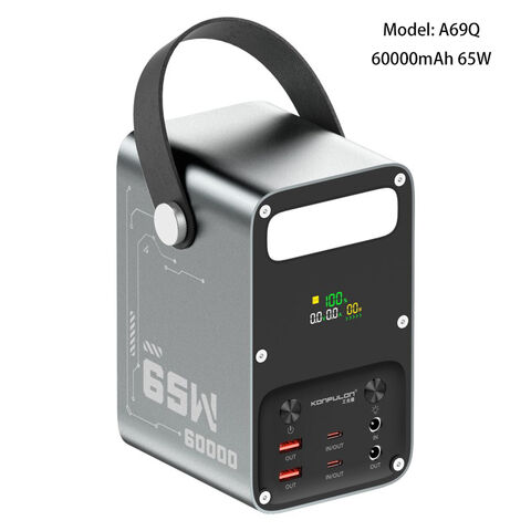 KONFULON Original Power Bank de Alta Capacidade 60000mAh PD 65W & QC3.0 22.5W Carregamento Rápido Power Bank Com Lanterna para Telefone e Laptop