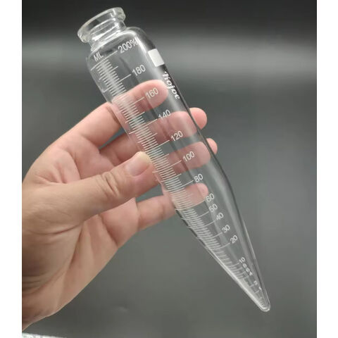 Tubo de centrífuga cônico graduado de vidro de laboratório de 100 ml para óleo com tampa de rosca for sale at factory direct price