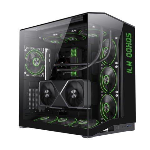 N71 2025 Châssis EATX Tour Complète Boîtier Gaming en Verre Prise en Charge Écran LED Double Refroidissement Liquide 360 mm