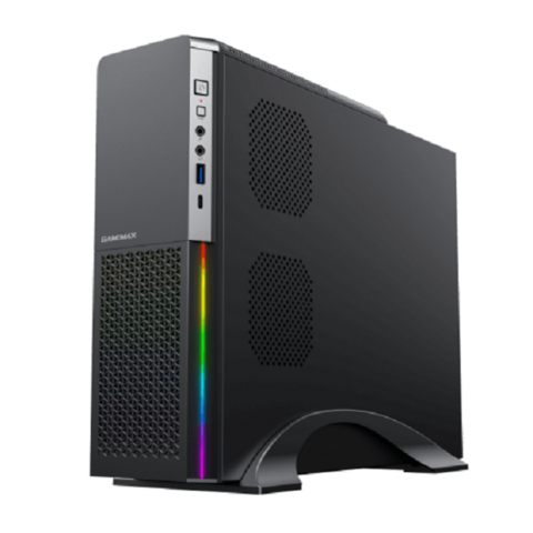 Boîtier PC de Bureau SFF Design Compact et Petit Bande ARGB en Option Boîtier d'Ordinateur MicroATX Slim avec Alimentation SFX