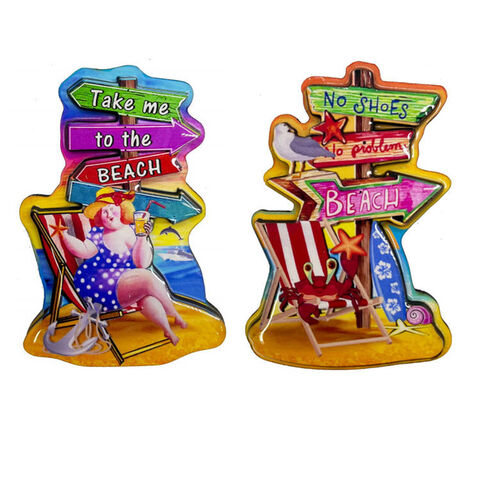Aimant Crâne de Pirate Nautique en Bois Personnalisé, Cadeau de Voyage, Souvenir des Caraïbes