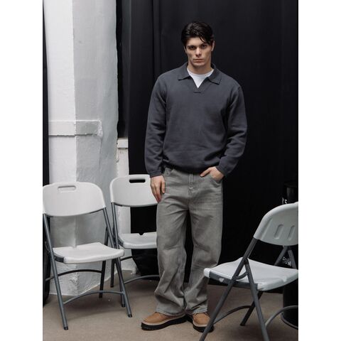 Benutzerdefinierte hochwertige Herren-Pullover im Großhandel mit Polokragen und einfachen Bündchen for sale at factory direct price