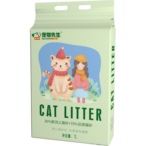 Litière pour chats en bentonite mélangée au tofu, forte absorption, vente en gros