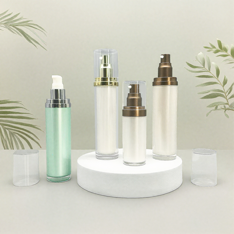 Hochwertige Acryl-Cremeflasche, Kunststoff-Spenderflasche für Lotion, für Essenz-Creme, Vakuum-Spenderflasche