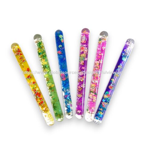 Baguette à paillettes, Jouets éducatifs, Baguette à paillettes spirale, Baguette, Jouets sensoriels multicolores, Article cadeau promotionnel, Baguette liquide