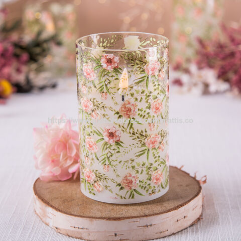 Venta Caliente de Matti Vela de Vidrio de Rosa con Llama 3D y Mecha, Vela LED sin Llama con Control Remoto, Paquete de 3 Velas LED for sale at factory direct price