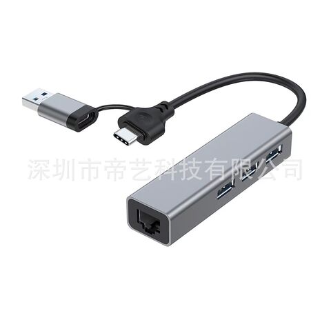 USB+Typ-C Dual-Head Netzwerkkarte, 100/1000 Mbps, USB3.1 zu RJ45 Typ-C zu Ethernet-Port