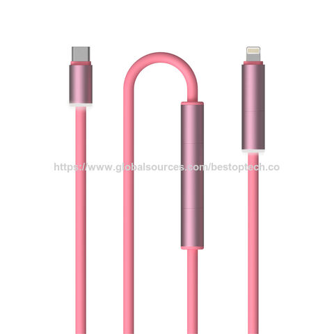 Cable de Carga Rápida Inteligente 4 en 1 USB Tipo C de 1.4M Retráctil 65W para iPhone y Android - Cable de Datos for sale at factory direct price