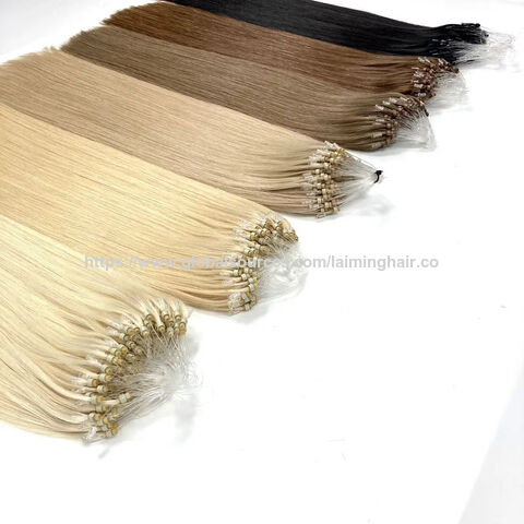 Extensions de Cheveux à Micro-Anneaux de Qualité Stable, Extrémités Épaisses, 100% Cheveux Humains Non Traités for sale at factory direct price