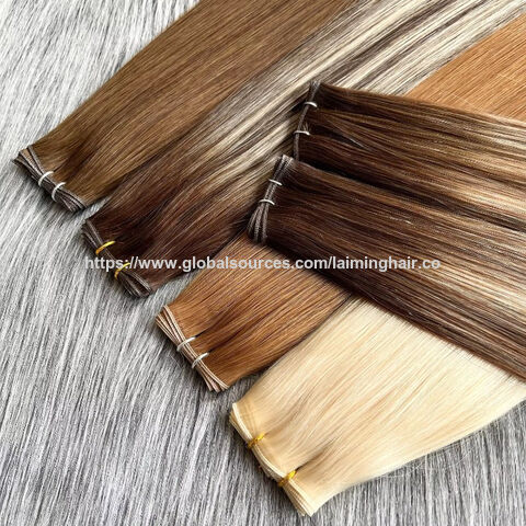 Extensions de Cheveux 100% Humains, Double Épaisseur, Cuticules Alignées, Trame Plate - Qualité Supérieure pour Grossistes for sale at factory direct price