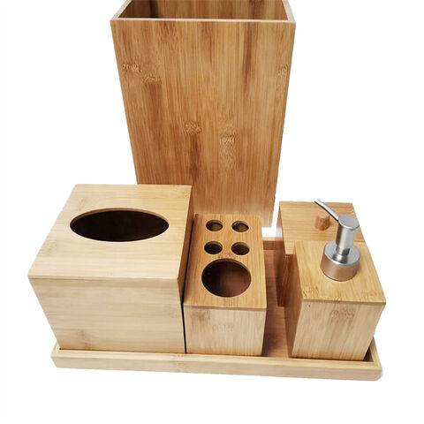 Ensemble de comptoir de salle de bain en bambou de six pièces pour achat en gros for sale at factory direct price