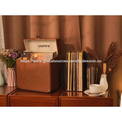 Hochwertige Schallplatten-Aufbewahrungsbox, tragbarer Koffer, Schallplattenhalter, Schallplattenkoffer, langlebig zum Schutz von Schallplatten for sale at factory direct price