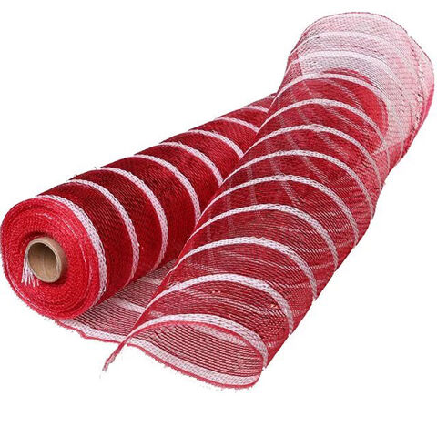 Penjualan Laris Harga Pabrik 21 Inci Metallic PP Deco Poly Mesh Roll untuk Karangan Bunga Natal
