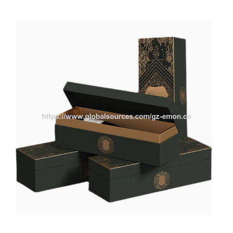 Cajas de champán de lujo hechas a medida, cajas rígidas de cartón para whisky, alcohol, botellas de vidrio, embalaje de cajas de regalo, cajas de papel para dijes de vino for sale at factory direct price