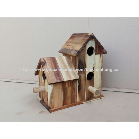 Vogelhaus aus rustikalem Holz, hergestellt in Vietnam, für die Außendekoration