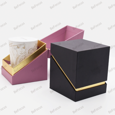 Caja Plegable Negra Oem Papel Estucado Laminado Mate con Inserto de Esponja para Cajas de Regalo de Velas for sale at factory direct price