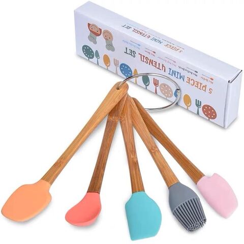 5-teiliges Silikonspatel-Set mit Schaber, Schneider und Pinsel, perfekt zum Kochen, Mischen und Backen for sale at factory direct price