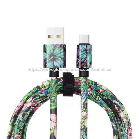 PU-Druck USB-Kabel Großhandel Schnellladekabel Typ C für mobile Geräte - Buntes USB-Kabel Ladung 3A for sale at factory direct price