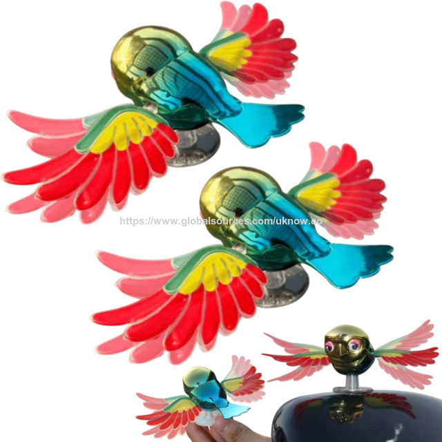 2026 Heiß verkaufte Auto Ornament fliegender Vogel elektrisch kreativ lustig Auto Begleiter flatternde Flügel niedlicher Begleitvogel Helm for sale at factory direct price