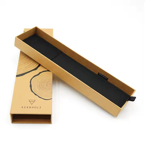 Schlichte braune Geschenkbox aus stabilem Kraftkarton für Schmuck, glänzend laminierte Papierverpackung für Halsketten, Uhren, Versand