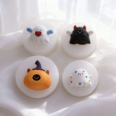 Molde de Silicone de Halloween Abóbora Anjo Demônio Fantasma para Fondant - Ideal para Sabonetes Artesanais, Velas e Aromaterapia for sale at factory direct price