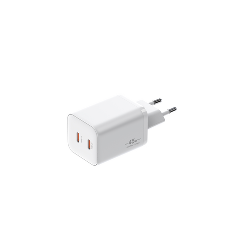 Cargador GaN de 45W con 2 puertos tipo C a precio de fábrica, certificado CE/ROHS - Cargador rápido de pared, cargador de viaje for sale at factory direct price