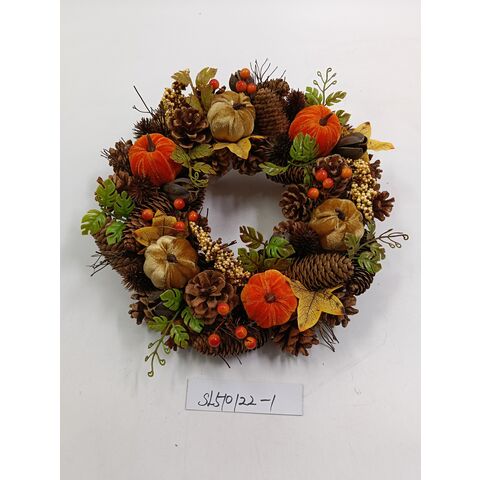 Kranz mit Kürbis