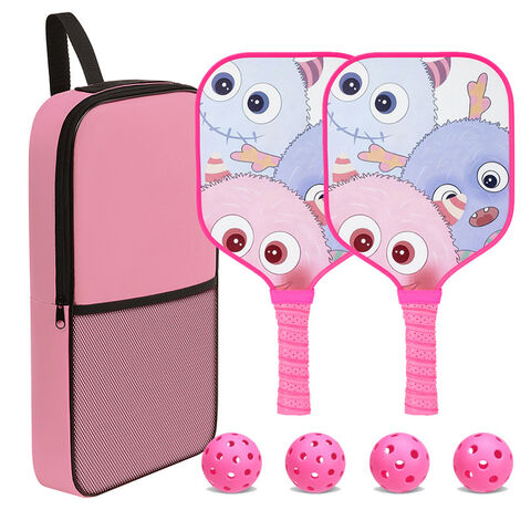 Raquete de Pickleball Portátil para Crianças, Fibra de Vidro, Fibra de Carbono, para Treino e Entretenimento, Aprovada para Faixa Etária Infantil