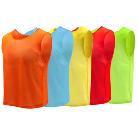 Gilets de sport respirants de football et de course à pied avec logo personnalisé pour adultes et enfants, chasubles d'entraînement pour équipes de football for sale at factory direct price
