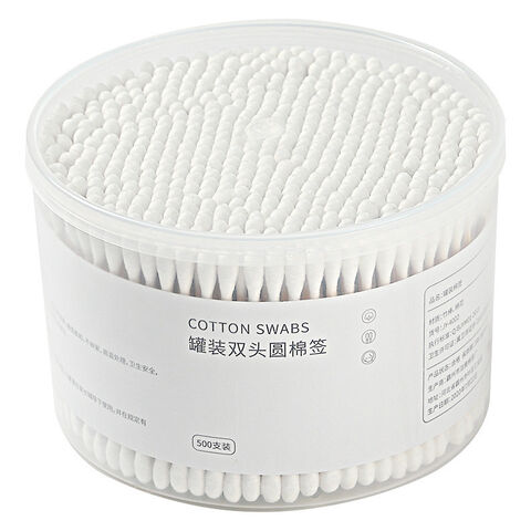 Cotonetes de algodão de dupla cabeça, cotonete descartável de dupla cabeça para higiene, limpeza, maquiagem e limpeza de ouvidos