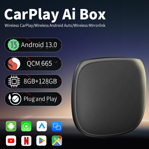 Caja inteligente inalámbrica para transmitir videos y música Carplay Car Play Car Tv Ai Box 1080P Android Auto USB HDMI Adaptador Carplay for sale at factory direct price